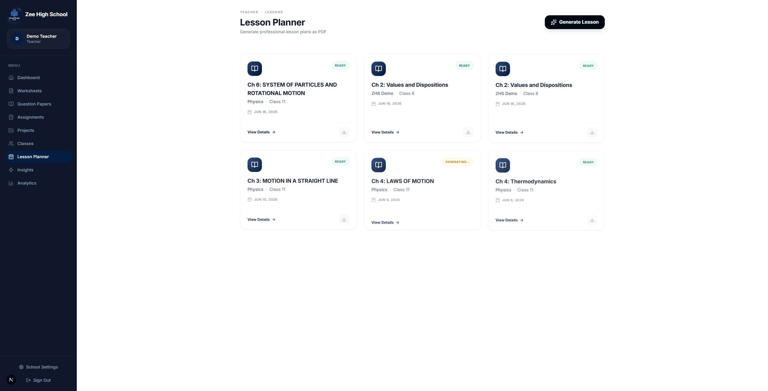 Lesson planner